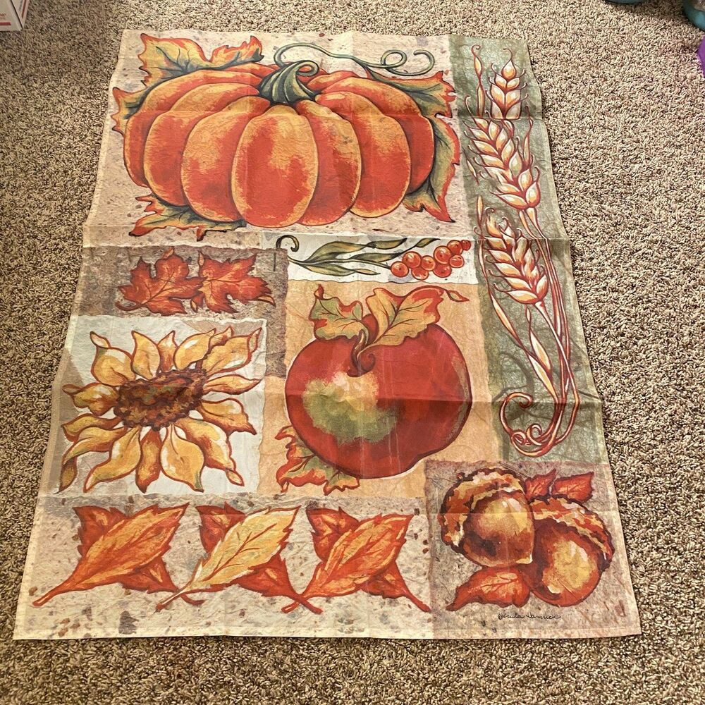 Fall Harvest Pumpkin Leaves Sunflower Garden Yard Flag 40”X28” Thanksgiving